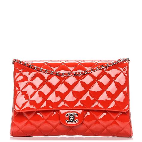 chanel red patent clutch|Chanel envelope clutch.